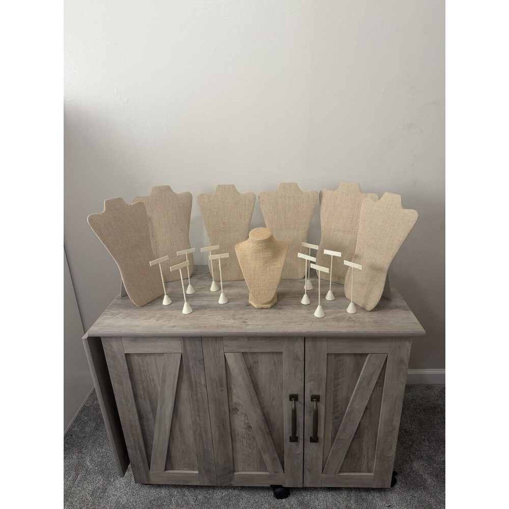 Burlap Jewelry Display Stand
